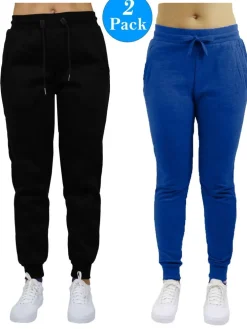 Galaxy by Harvic Women’s Slim Fit Heavyweight Fleece-Lined Joggers 2 Pack
