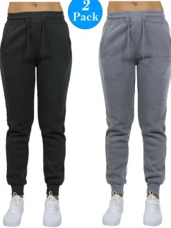 Galaxy by Harvic Women’s Slim Fit Heavyweight Fleece-Lined Joggers 2 Pack