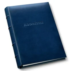 Gallery Leather Large Address Book with Alphabetical Tabs up to 480 records, Leather Notebook Hardcover, Telephone and Address Books - 9x7,