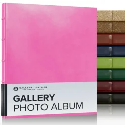 Gallery Leather Photo Album 4x6-3 Ring Binder Photo Album, 60 Pages for 120 Photos, Fillable, Can Fit 8x10 and 5x7 Photos, Handcrafted - 11.75 x 10.5 "