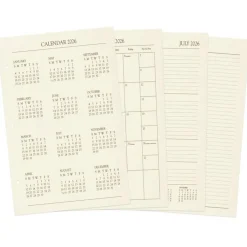 Gallery Leather 3-Ring Bound Weekly Monthly Planner 2026, Elegantly 3-Ring Bound Calendar Planner and Notebook with Gold-Gilded Page Edges, 12 Months - 9 x 7 "