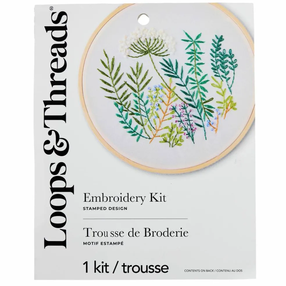 6" Garden Greenery Embroidery Kit by Loops & Threads®