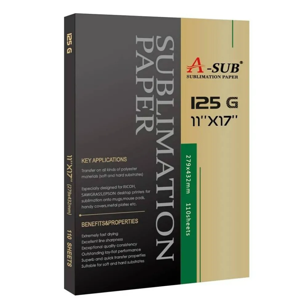 125g A-SUB Sublimation Paper in Multiple Sizes