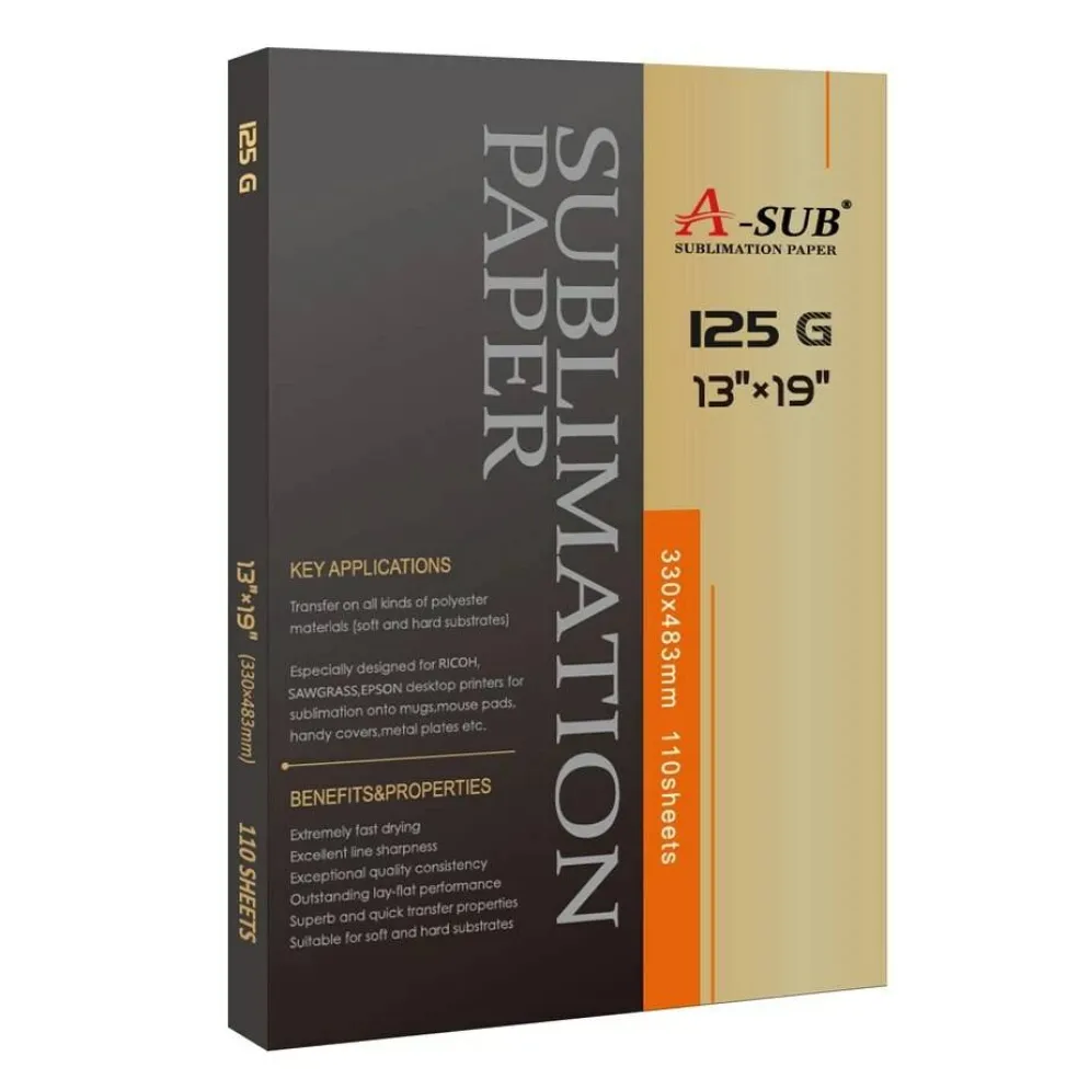 125g A-SUB Sublimation Paper in Multiple Sizes