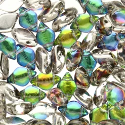 GemDUO™ 8mm 2-Hole Czech Glass Diamond Beads