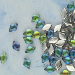 GemDUO™ 8mm 2-Hole Czech Glass Diamond Beads