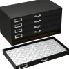 250 Gem Jars Display & Jewelry Storage Case with White Inserts