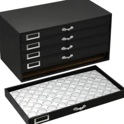250 Gem Jars Display & Jewelry Storage Case with White Inserts