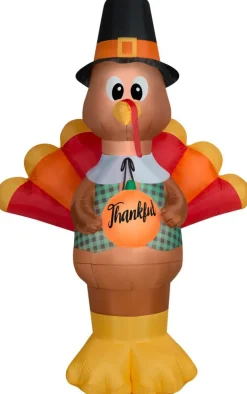 10' Gemmy Airblown Inflatable Giant Thanksgiving Turkey w/ Pumpkin