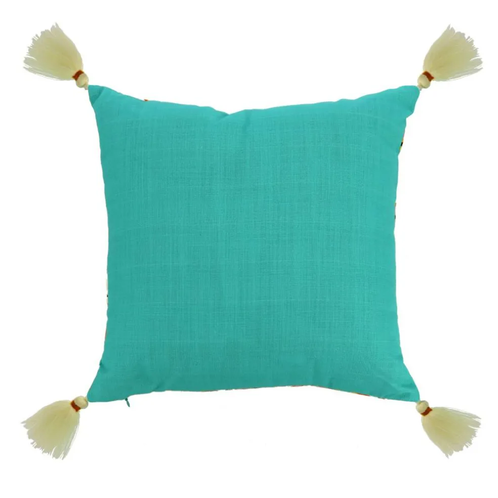 16" Geometric Floral Skull Pillow with Tassels by Ashland®