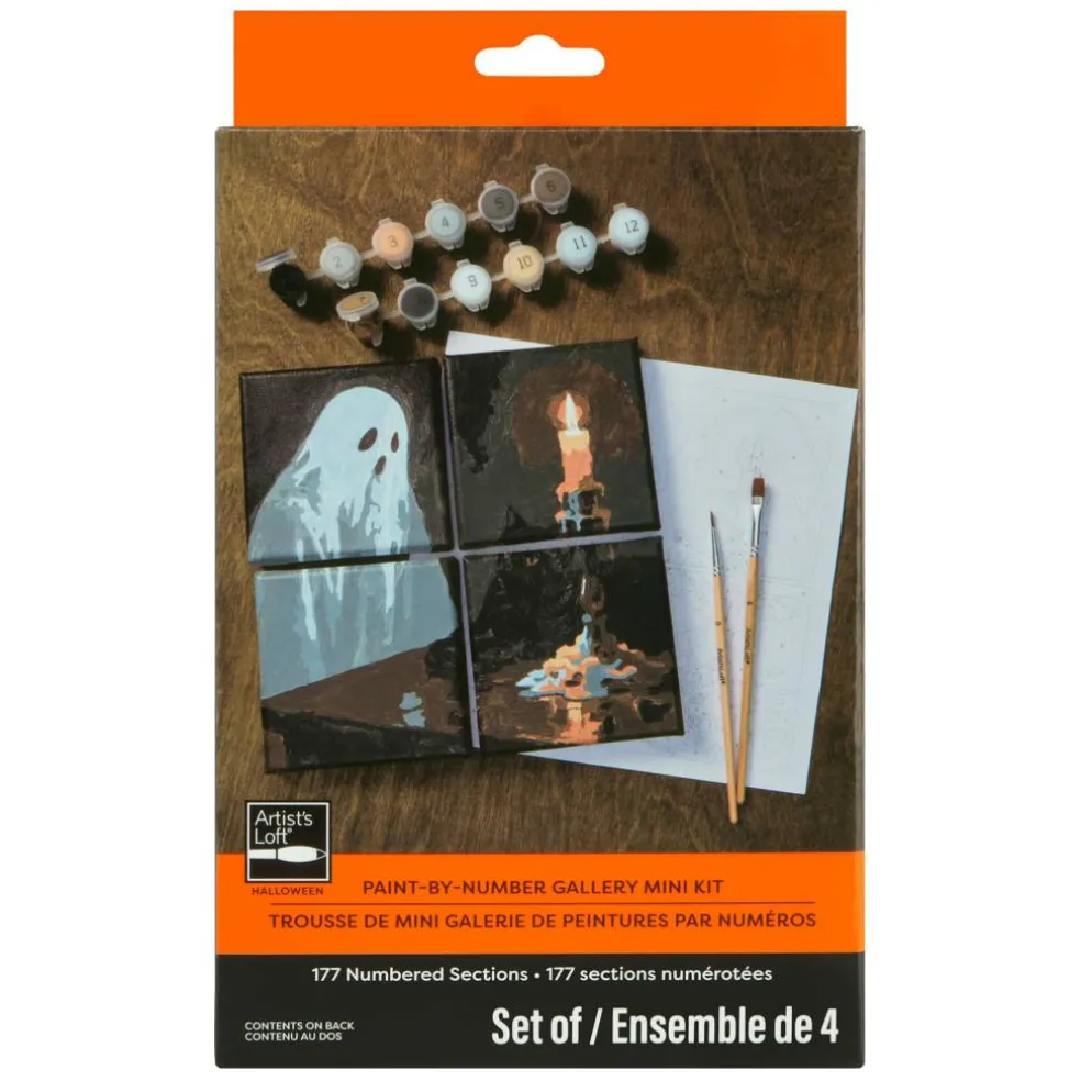 Ghost & Black Cat Paint-by-Number Gallery Mini Kit by Artist's Loft®