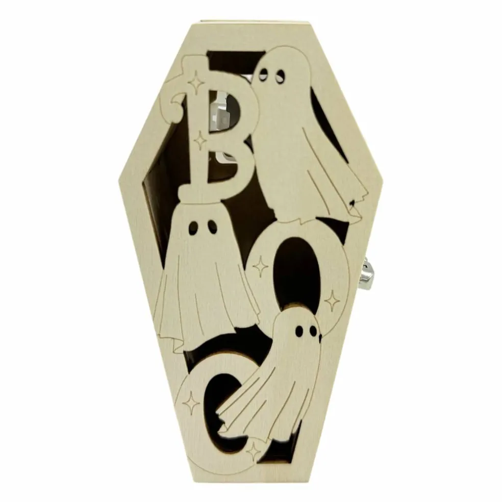 4.5" Ghost Coffin DIY LED Wood Décor by Make Market®