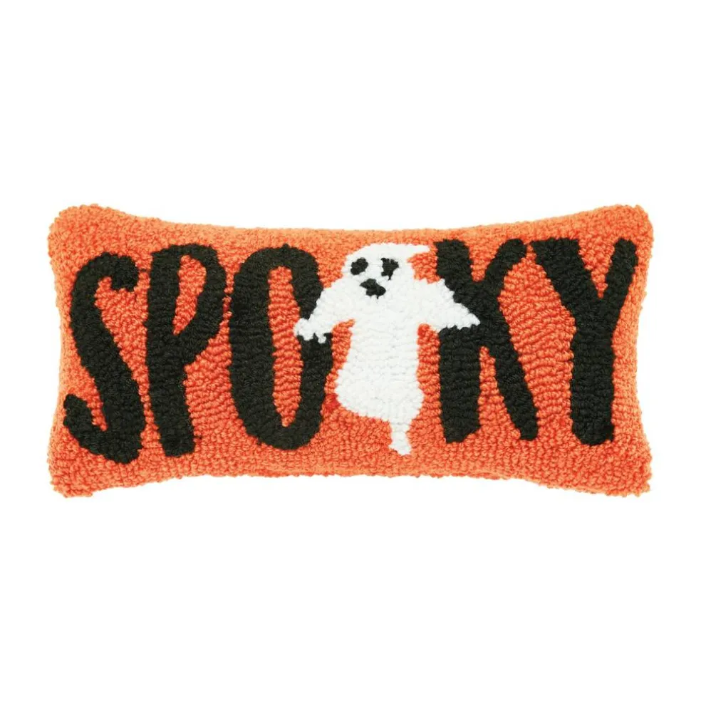 Ghost Halloween Hooked Petite Accent Pillow 6" x 12"