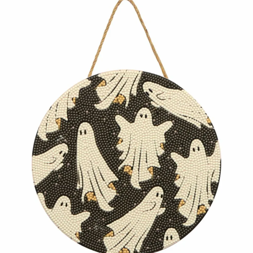 8" Ghosts Round Wood Plaque Diamond Art Kit by Make Market®