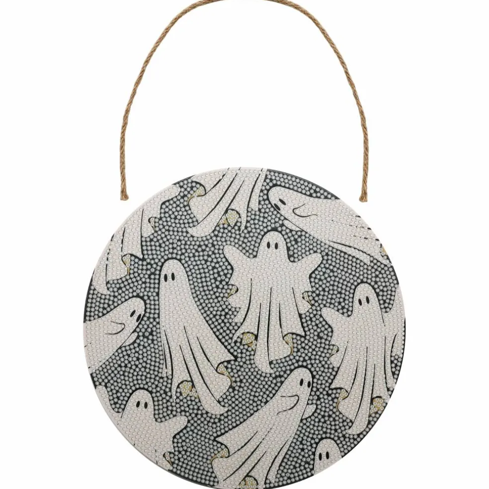 8" Ghosts Round Wood Plaque Diamond Art Kit by Make Market®