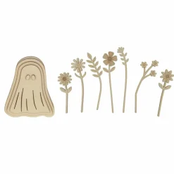 8.75" Ghost Vase with Flowers Layered DIY Wood Décor by Make Market®