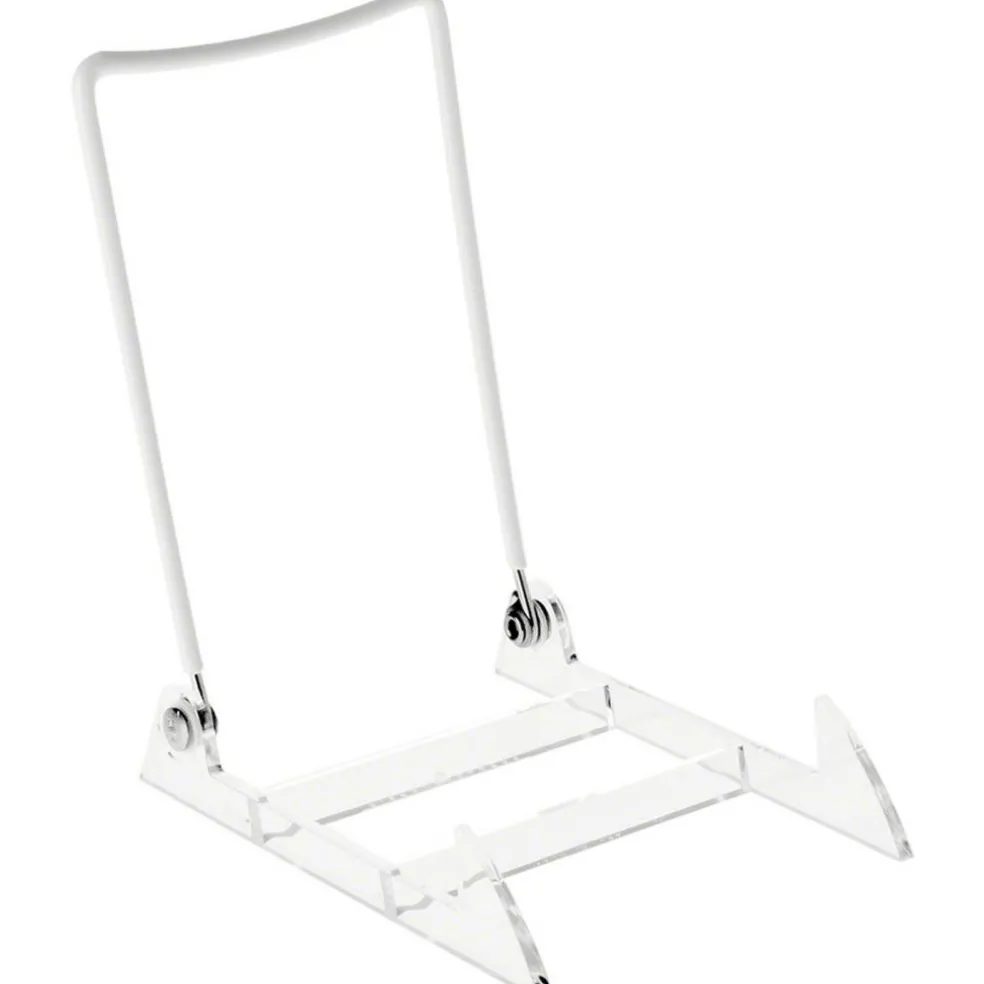 Gibson Holders 4PL Adjustable White Wire and Clear Acrylic Display Easel, 3.875" W x 5.375" D x 6.25" H