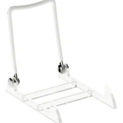Gibson Holders 1PL Adjustable White Wire and Clear Acrylic Display Easel, 2.75" W x 3.75" D x 3.5" H