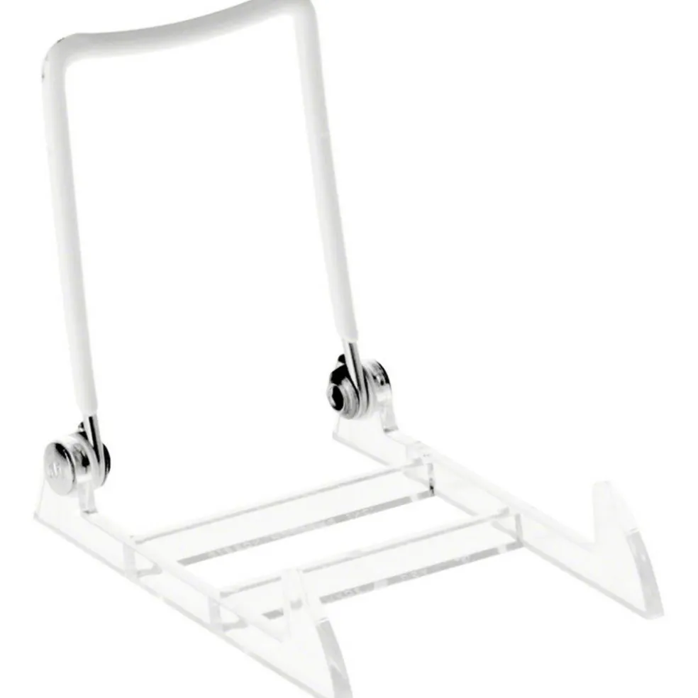 Gibson Holders 1PL Adjustable White Wire and Clear Acrylic Display Easel, 2.75" W x 3.75" D x 3.5" H