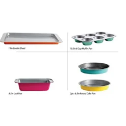 Gibson Home Color Splash Lyneham 5-Piece Carbon Steel Bakeware Set