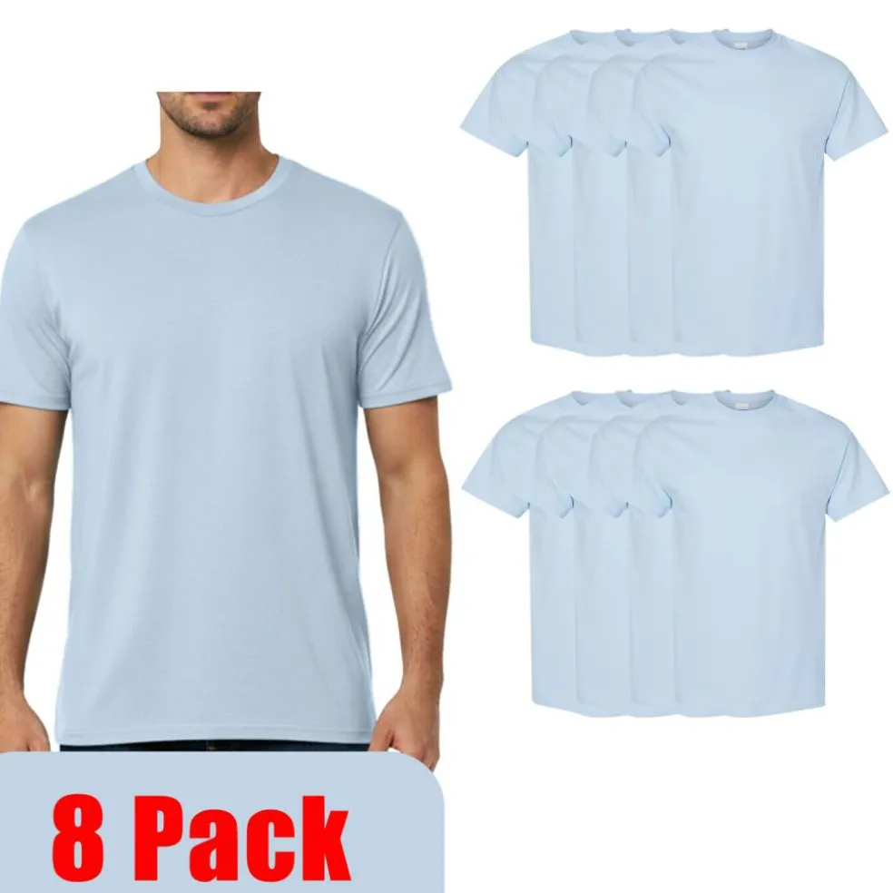 Gildan Heavy Cotton Blank Assorted T-Shirt, Casual 8 Pack Tee
