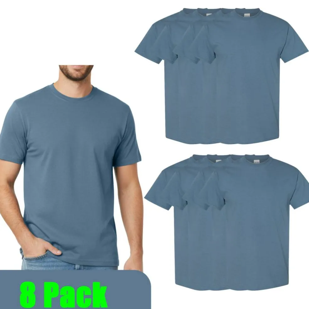 Gildan Heavy Cotton Blank Assorted T-Shirt, Casual 8 Pack Tee