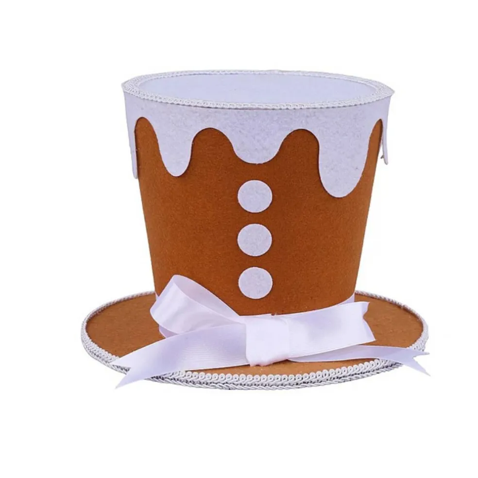 6.25" Gingerbread Glitter Top Hat Accent-XC726688