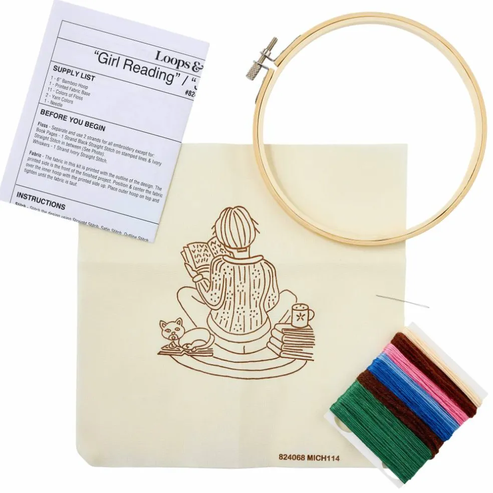 6" Girl Reading Embroidery Kit by Loops & Threads®