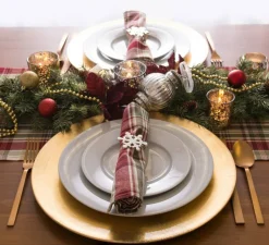 Give Thanks Plaid Fall Table Decor, Autumn & Thanksgiving Tabletop Linens, 14x72 Table Runner
