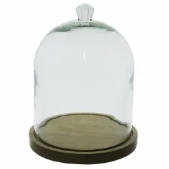 Glass Cloche & Round Wood Tray by Ashland®