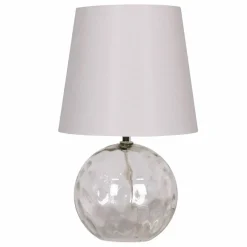 13" Glass Sphere Table Lamp with White Fabric Shade by Ashland®