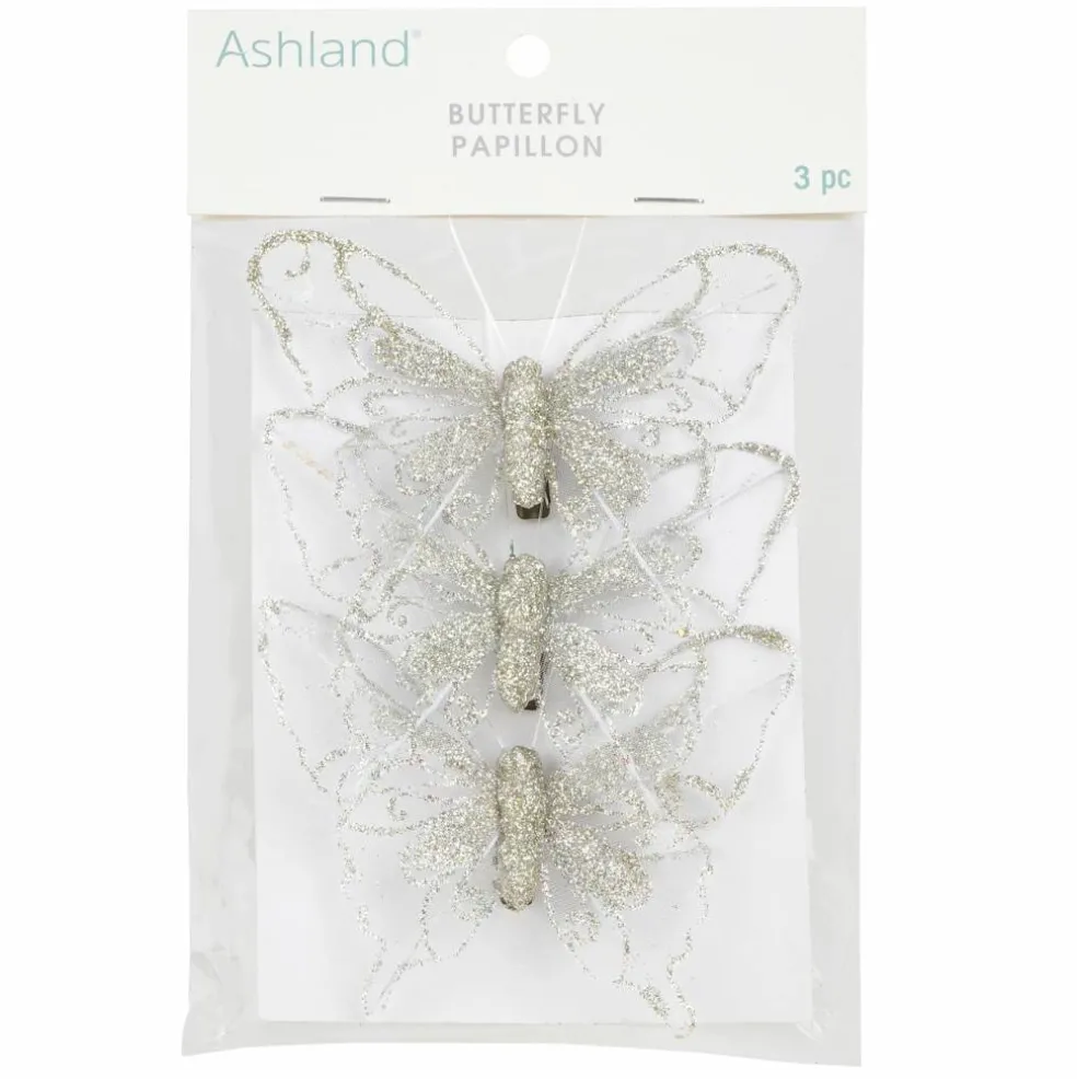 Glitter Butterfly Embellishments, 3ct. by Ashland®