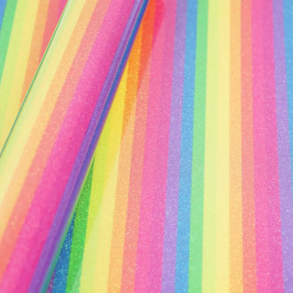 Glitter Rainbow Stripes Heat Transfer Vinyl by Make Market®