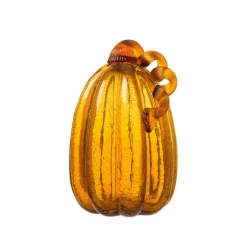 Glitzhome® Amber Crackle Glass Pumpkin Set