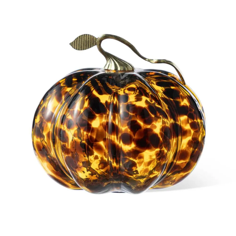 Glitzhome® Amber Dots Glass Pumpkin