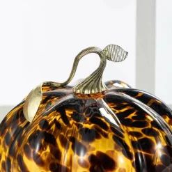 Glitzhome® Amber Dots Glass Pumpkin