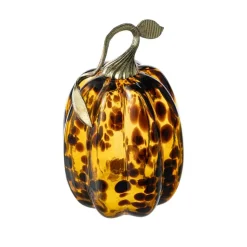Glitzhome® Amber Dots Glass Pumpkin