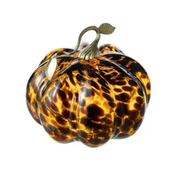 Glitzhome® Amber Dots Glass Pumpkin