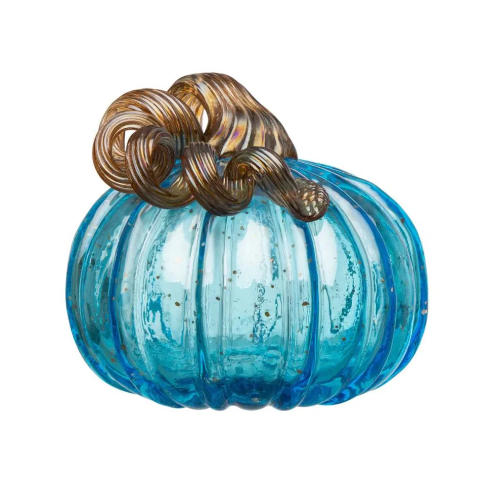 Glitzhome® Blue Glass Pumpkin Set