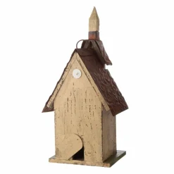 Glitzhome® Distressed Wooden Church Birdhouse