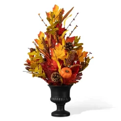 Glitzhome® 24" Fall Maple Leaf Urn Table Tree