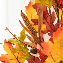 Glitzhome® 24" Fall Maple Leaf Urn Table Tree