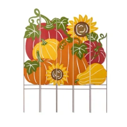 Glitzhome® 41.75" Fall Metal Pumpkin Patch Combo Yard Stake