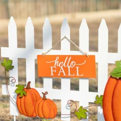 Glitzhome® Fall Metal Scarecrow, Pumpkin & Fence Yard Stake Set