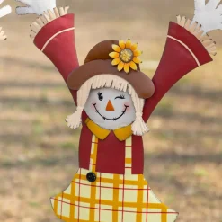 Glitzhome® 36" Fall Metal Scarecrow Yard Stake Set