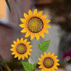 Glitzhome® 48.25" Fall Metal Sunflowers Yard Stake