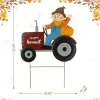 Glitzhome® 30" Fall Metal Tractor & Scarecrow Yard Stake