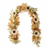 Glitzhome® 72" Fall Neutral Sunflower, Pumpkin and Leaf Garland