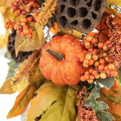 Glitzhome® 25" Fall Pumpkin Leaf Swag