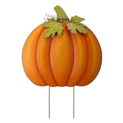 Glitzhome® 39" Fall Pumpkin Metal Yard Stake or Standing Décor